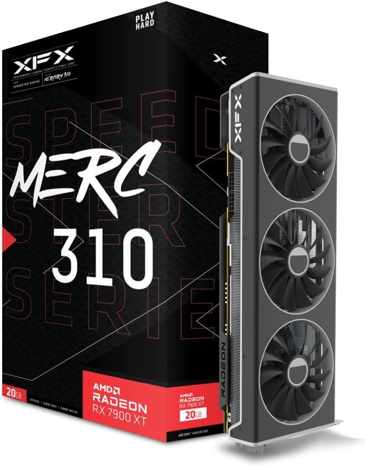 XFX بطاقة الرسوميات للألعاب الفائقة Speedster MERC310 AMD Radeon RX 7900XT مع 20GB GDDR6، AMD RDNA 3 RX-79TMERCU9 - Image 1